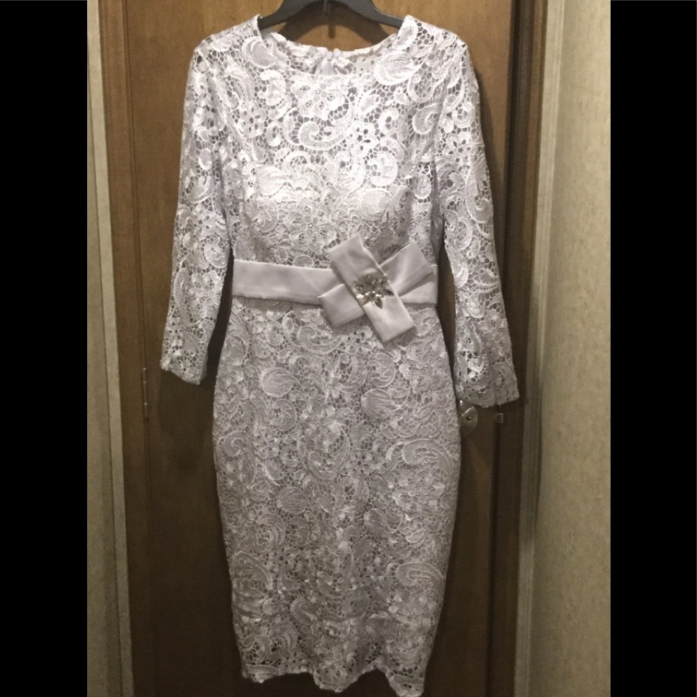 Silver lace dress